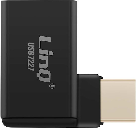 Linq Otg USB Weiblich Zu USB-C Männlich Adapter 10 Gbps Datenübertragung Ladegerät Schwarz