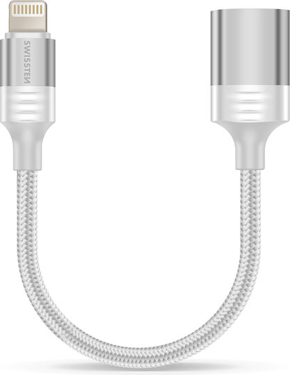 Swissten iPhone Lightning Male To USB Female OTG Adapter White