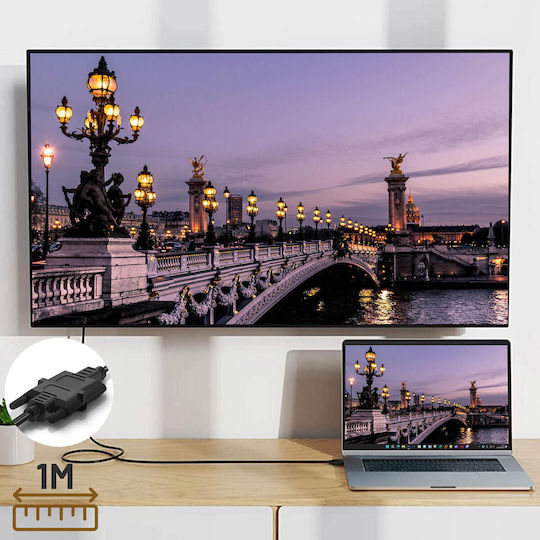 Видео Адаптер 1м HDMI Мъжки Към DVI Женски Full HD 1080p