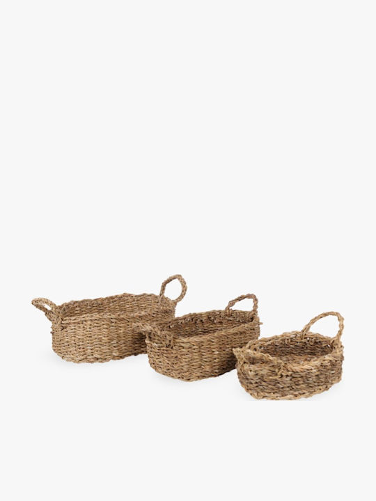 Gift Decor Storage Basket Wicker Brown 3 Pieces