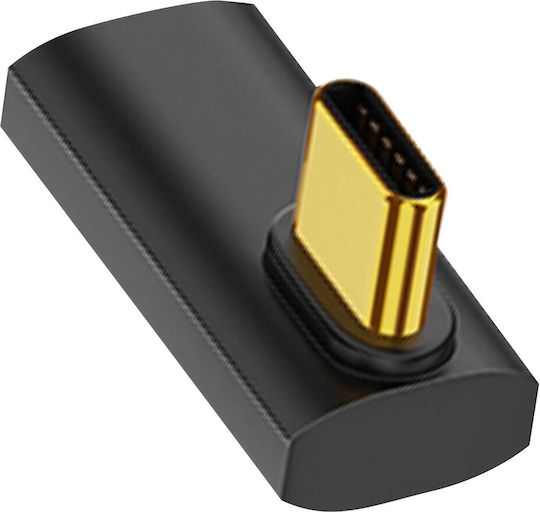 Horizontal 90° Angled Usb-c Male To Female Adapter 240w Sync 40gbps Video 8k
