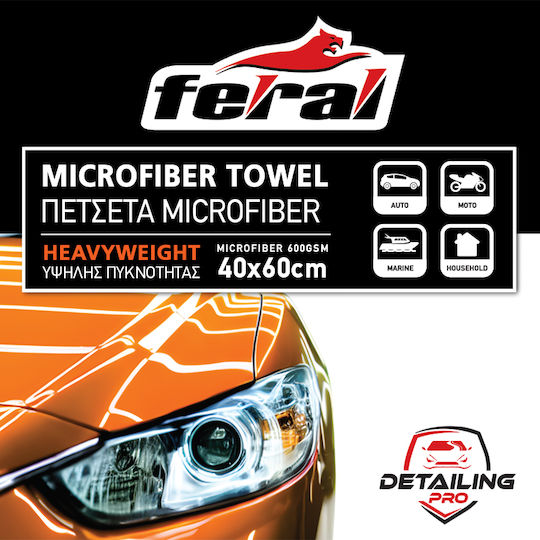 Auto Gs Cloth Microfiber Cleaning for Body Car 600gsm Orange 60x40cm