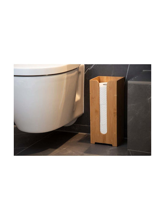 Wenko Floor Paper Holder Bamboo Brown