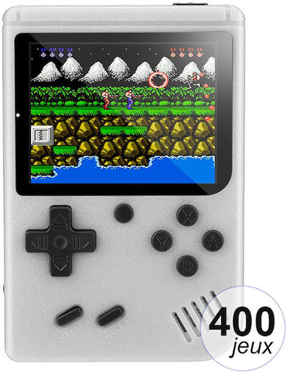 Avizar Consolă De Jocuri Emulator Cu 400 De Jocuri Ecran Lcd De 3" Reîncărcabilă Albă