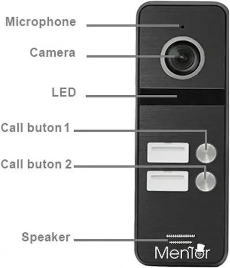 Post Exterior Interfon Video 2 Familii Wireless Wifi Ip65 2mp Full-hd Ir 4 Fire Mentor Sy064