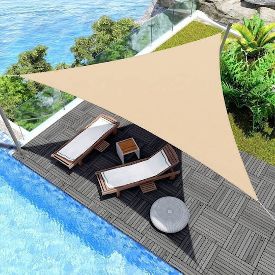 Chios Hellas Τρίγωνο Δίχτυ Σκίασης Μπεζ με Κρίκους 3x3m 160gr/m²