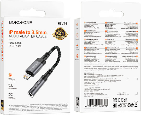 Borofone NO-BOR-120398 Lightning Konverter männlich zu weiblich Gray