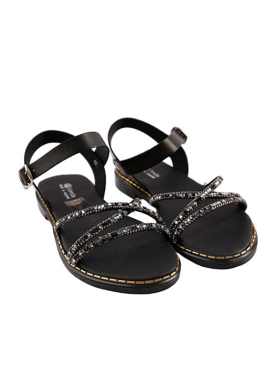Women's Flat Sandals in Black Color