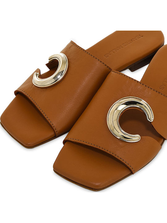 Sandale Casual Damă de Piele Tabac