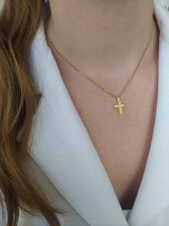 Dio Jewellery Lab Ασημένιος Σταυρός Επιχρυσωμένος