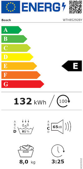 Bosch Serie 4 Στεγνωτήριο 8kg με Αντλία Θερμότητας