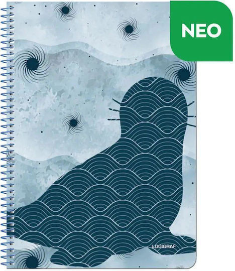 Logigraf Spiral Caiet Cu dungi A4 90 de Foi 3 de Subiecte 1buc (desene și modele diverse)