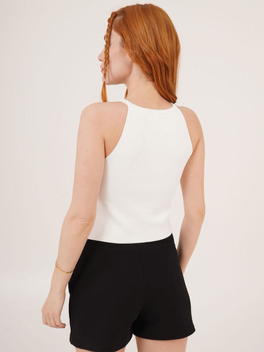 Damen Crop Top White