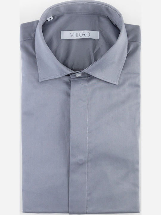 Long-sleeved Cotton Shirt Grey