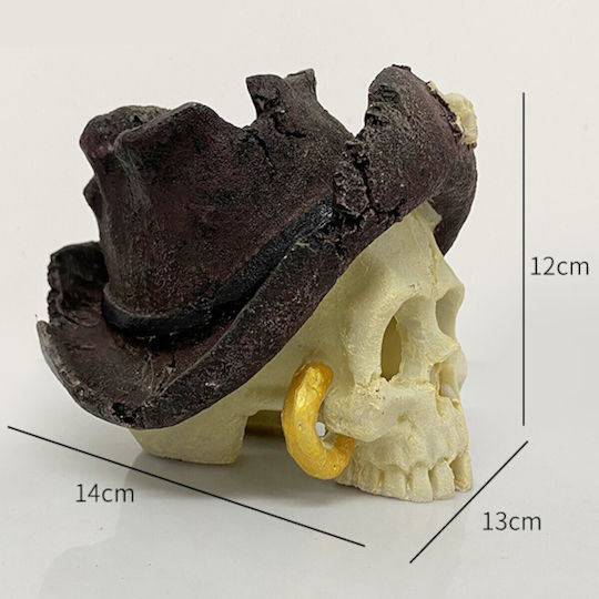 Epigasos Aquarium Decoration Pirate Skull 14x13x12