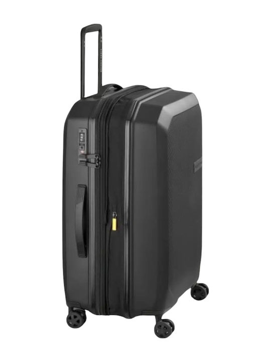 Delsey Anvers Cabin Hard Black Suitcase with 4 Wheels Height 55cm