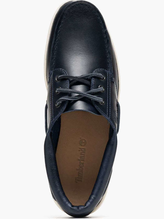 Men's Leather Boat Shoes Blue