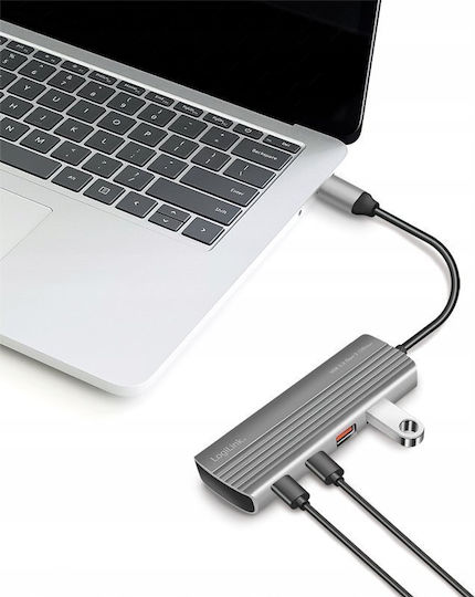 LogiLink Hub 7 Porturi USB 3.2 Cu Conectare USB-A / USB-C Gri