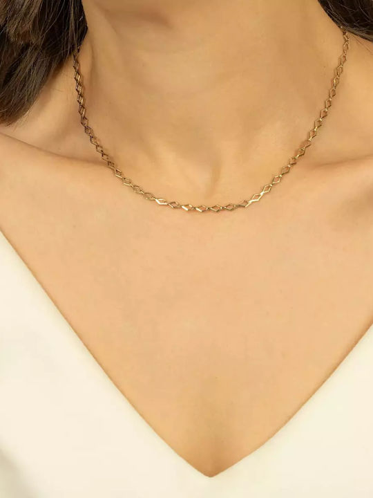 Damen Goldene Kette Nacken 14K