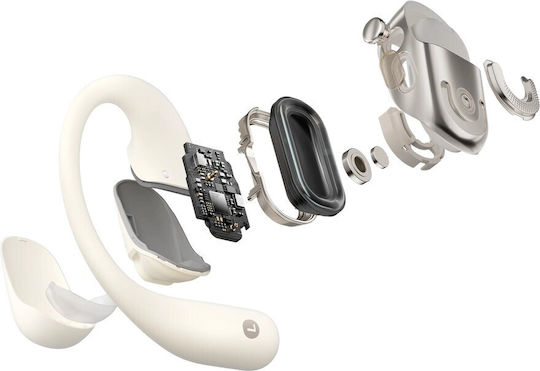 Shokz OpenFit 2 Offenes Ohr Bluetooth-Freisprecheinrichtung Kopfhörer mit Schweißresistenz und Ladeetui Beige