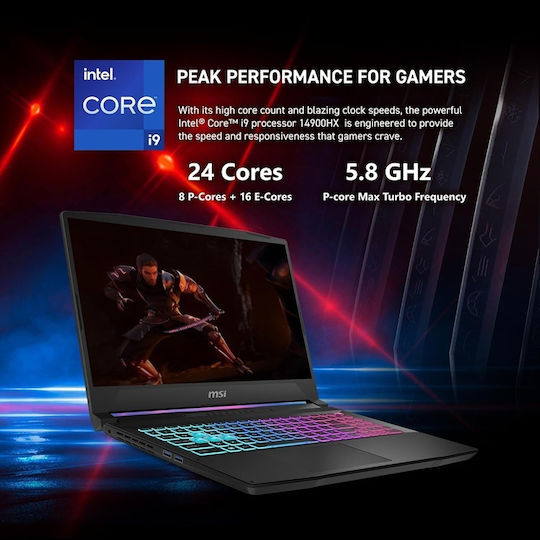 MSI Katana 15 HX 15.6" 165Hz (i9-14900HX/32GB/1.0TB SSD/GeForce RTX 5070/W11 Home) (US Keyboard)