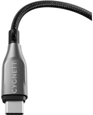 Cygnett USB-C Мъжки Към USB-C Мъжки Брониран Заряд 100W Синхронизация 480 Mbps 2м Черен