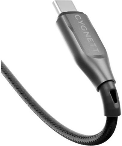 Cygnett USB-C Мъжки Към USB-C Мъжки Брониран Заряд 100W Синхронизация 480 Mbps 2м Черен