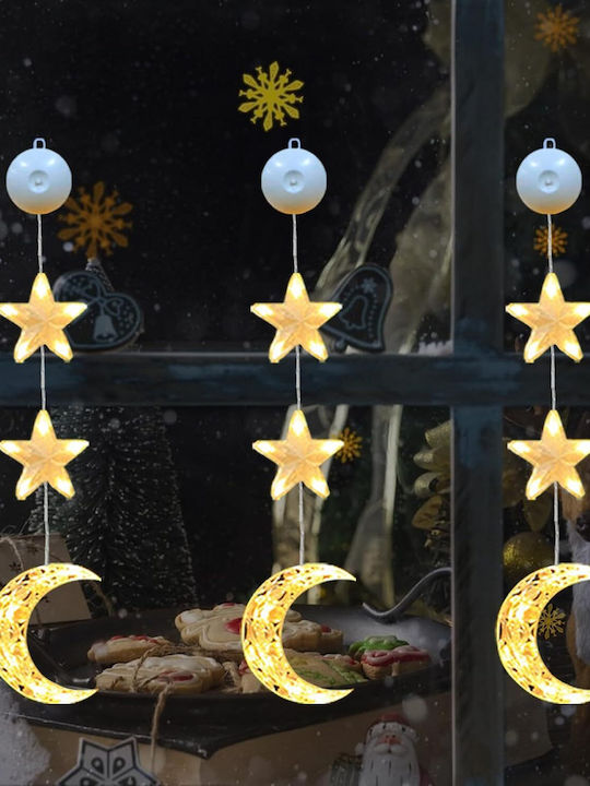 Weihnachtsfiguren Weihnachtsbeleuchtungsdekoration Saugnäpfe Sterne Mond LED