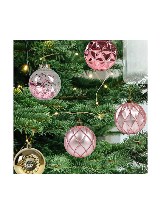 Ornament suspendat Glob Plastic Auriu 8buc Set 9buc