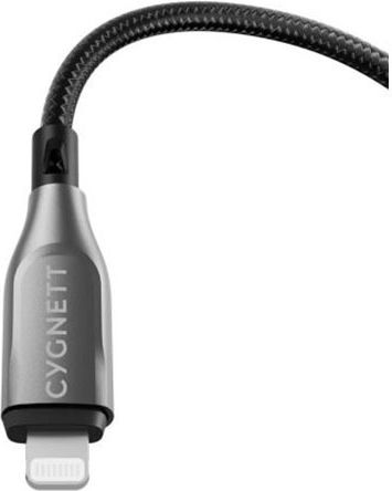 Cygnett Cable Lightning To Usb-c 30w Series Armoured Charge Synchronization 1m Black