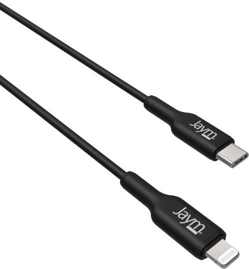 Jaym Usb-C Lightning Mfi Pd 3.0 3A 1M Зареждащ Данни Синхронизация Кабел Черен
