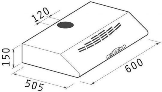Pyramis Essential Simple with 2 Motors Freestanding Vent Hood 60cm White