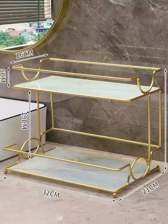 Boden Badezimmerregal Metallisch 32x21x25.5cm Braun