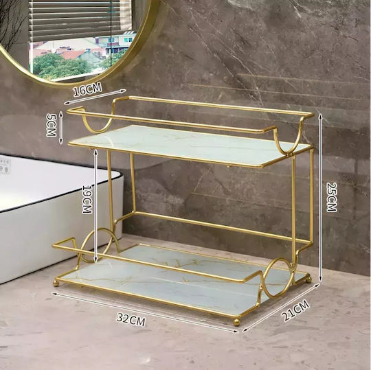 Boden Badezimmerregal Metallisch 32x21x25.5cm Braun