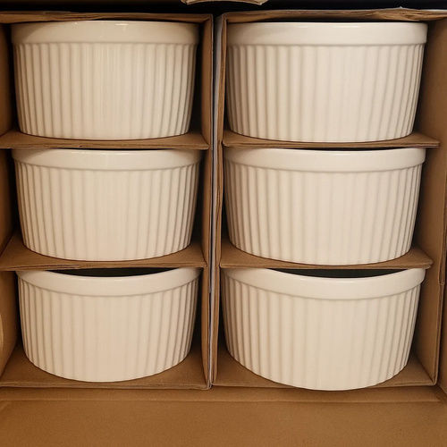 Ruhhy Rund Hitzebeständiges Kochgeschirr für Soufflé Keramik 9cm 6 Stücke