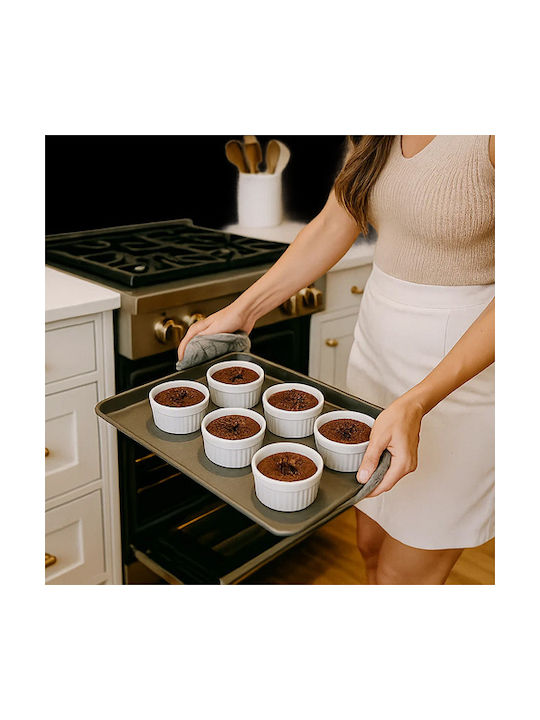Ruhhy Round Heat-Resistant Cookware for Souffle Ceramic 9cm 6 Pieces