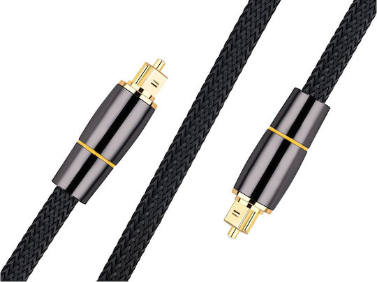 Avizar Braided Nylon Optical Audio Cable Gold Plated Connectors 2m Black
