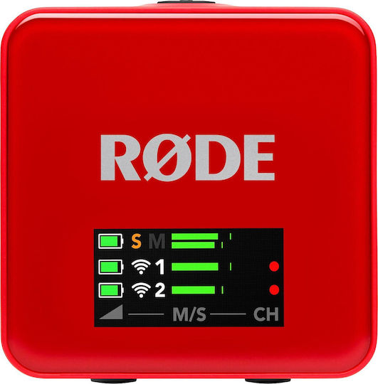 Rode Wireless GO Gen3 Set Wireless Condenser (Small Diaphragm) Microphone Πέτου, Clip On Journalistic in Red Color