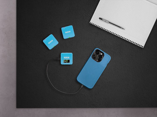 Rode Wireless GO Gen3 Set Wireless Condenser (Small Diaphragm) Microphone Πέτου, Clip On Journalistic in Blue Color