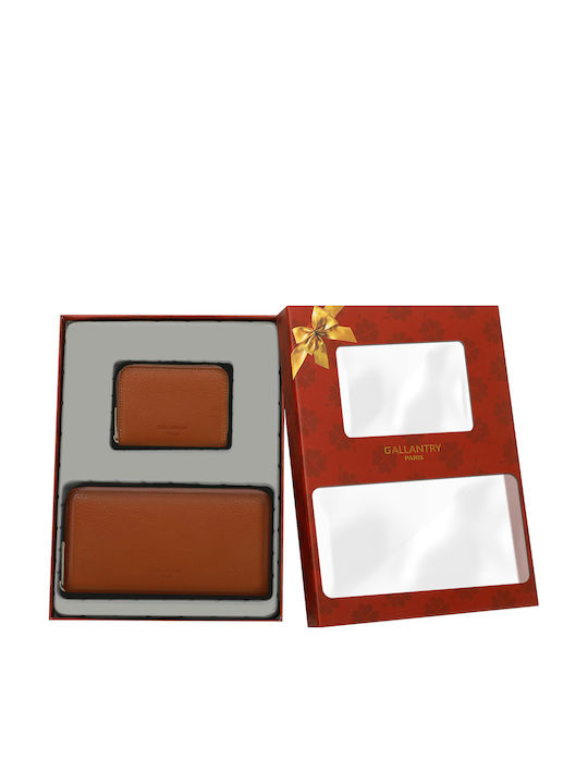 Gallantry Women's Wallet Card Case Gift Set Brown