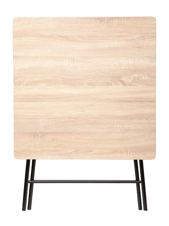 Square Table Kitchen Collapsible Wooden Beige 80x80x75cm
