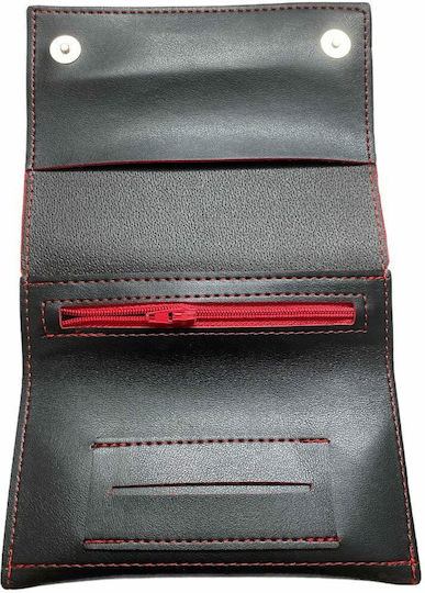 Dino Rossi Handmade Tobacco Pouch Set Black and Red Design By Bk Made In Greece