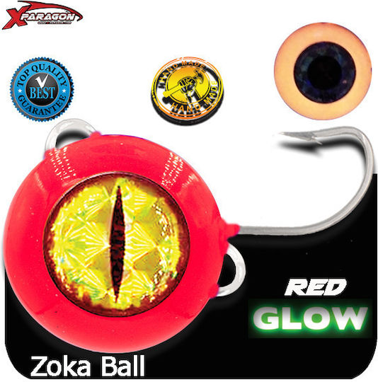 X-paragon Zoka Ball Jig Glow Extra Power Phosphorescent 110g Red
