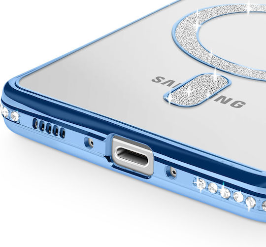 Avizar Diamond Case Samsung Galaxy A36 Magsafe Outline Strass Blue
