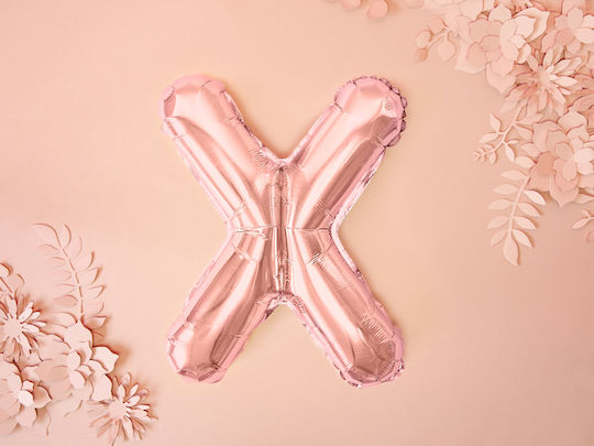 Balloon Foil Letter Χ Rose Gold 35cm