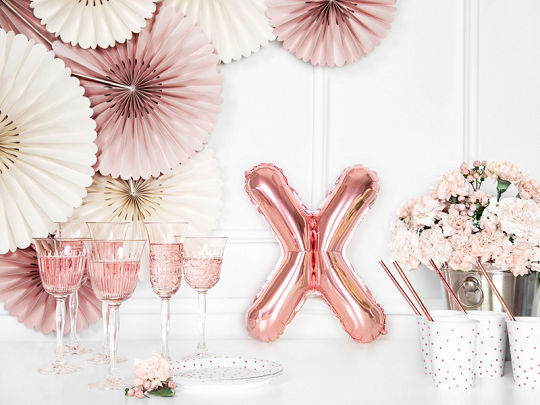 Balloon Foil Letter Χ Rose Gold 35cm