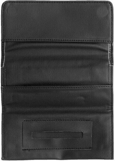 Pera Leather Tobacco Pouch Handmade with Magnet Closure Witch Black