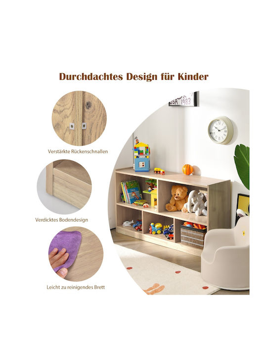 Kids Wooden Bookcase Beige 111x30x61.5cm