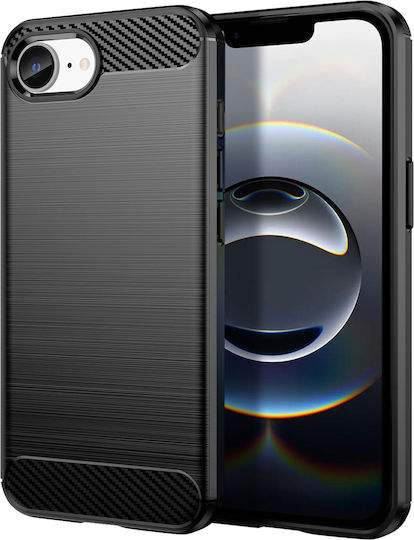 Avizar Handyhülle iPhone 16e Silikon Design Gebürsteter Carbon Schwarz