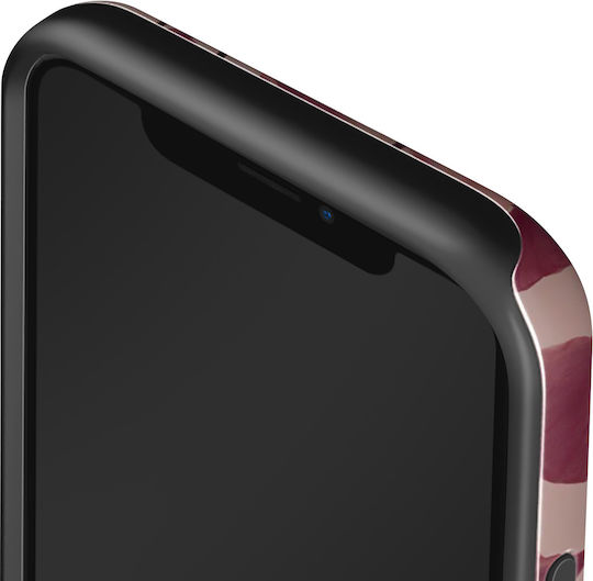 Burga Handyhülle iPhone 12 12 Pro Elegant Zarte Kussmuster Burgund